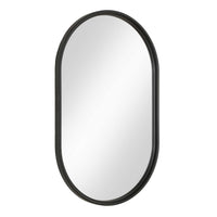 Decorative Wall Mirror, Satin Black Iron, 22x35 Oval Frame