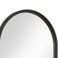 Decorative Wall Mirror, Satin Black Iron, 22x35 Oval Frame