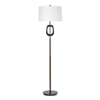 Floor Lamp, Off White Linen Shade, Oil-Rubbed Bronze, Modern 63 Inch