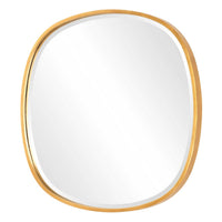 Decorative Wall Mirror, Gold Leaf Irregular Round, Beveled Glass, 30 Inch