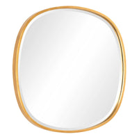 Decorative Wall Mirror, Gold Leaf Irregular Round, Beveled Glass, 30 Inch