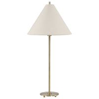 Table Lamp Set of 2, Plated Antique Brass, Off White Linen Shades