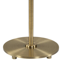 Table Lamp Set of 2, Plated Antique Brass, Off White Linen Shades