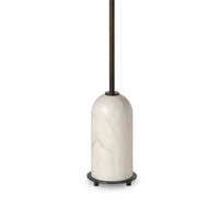 Floor Lamp, Off White Shade, Bronze Stem with Faux Marble Base, 62 Inch