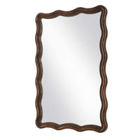 Decorative Wall Mirror, Organic Scalloped Edges, Antique Bronze, Gold, 23x33
