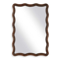 Decorative Wall Mirror, Organic Scalloped Edges, Antique Bronze, Gold, 23x33