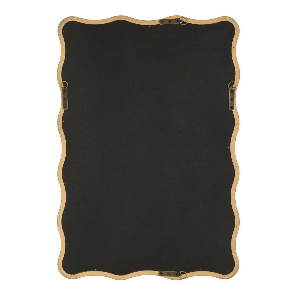 Decorative Wall Mirror, Organic Scalloped Edges, Antique Bronze, Gold, 23x33
