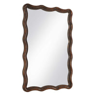 Decorative Wall Mirror, Organic Scalloped Edges, Antique Bronze, Gold, 23x33