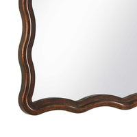 Decorative Wall Mirror, Organic Scalloped Edges, Antique Bronze, Gold, 23x33