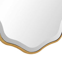 Decorative Wall Mirror, Gold Wavy Leaf, Beveled Glass, 22x32