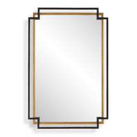 Modern Wall Mirror, Art Deco Bronze and Gold Layered Frame, 22x34