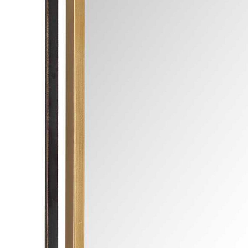 Modern Wall Mirror, Art Deco Bronze and Gold Layered Frame, 22x34