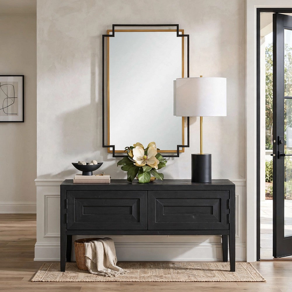 Modern Wall Mirror, Art Deco Bronze and Gold Layered Frame, 22x34