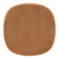 Boho Accent Wall Mirror, Beveled Glass, Natural Brown Rattan Woven, 34 Inch