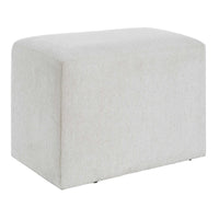 Accent Stool, Channel Tufted, Off White Polyester Upholstered, 24 Inch - BM355522
