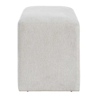 Accent Stool, Channel Tufted, Off White Polyester Upholstered, 24 Inch - BM355522