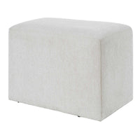 Accent Stool, Channel Tufted, Off White Polyester Upholstered, 24 Inch - BM355522