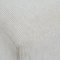 Accent Stool, Channel Tufted, Off White Polyester Upholstered, 24 Inch - BM355522