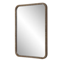 Decorative Wall Mirror, Antique Gold Ridged Frame, 22x32 Rectangular