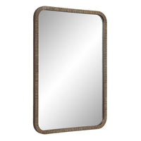Decorative Wall Mirror, Antique Gold Ridged Frame, 22x32 Rectangular