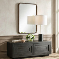 Decorative Wall Mirror, Antique Gold Ridged Frame, 22x32 Rectangular