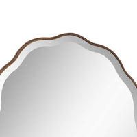 Siva Arched Accent Wall Mirror, Scallop Edges, Antique Bronze, Gold 24x36