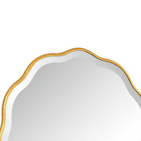 Siva Arched Accent Wall Mirror, Scalloped Edges, Gold Leaf Finish 24x36
