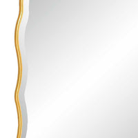 Siva Arched Accent Wall Mirror, Scalloped Edges, Gold Leaf Finish 24x36