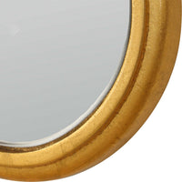 Siva Arched Accent Wall Mirror, Scalloped Edges, Gold Leaf Finish 24x36