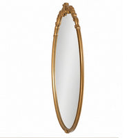 Accent Wall Mirror, Scrollwork, Antique Gold, Gray Glaze, Round 28 Inch