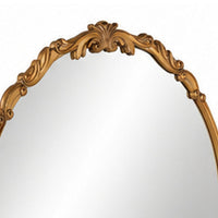Accent Wall Mirror, Scrollwork, Antique Gold, Gray Glaze, Round 28 Inch