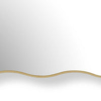 Accent Wall Mirror, Wavy Top and Bottom, Tapered Sides, Warm Gold 24x36