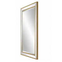 Accent Wall Mirror, Double Frame, Beveled Mirror Trim, Gold Tone 27x33