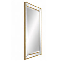 Accent Wall Mirror, Double Frame, Beveled Mirror Trim, Gold Tone 27x33