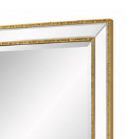 Accent Wall Mirror, Double Frame, Beveled Mirror Trim, Gold Tone 27x33