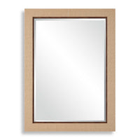 Raga Accent Wall Mirror, Basket Weave Design, Beige and Dark Brown 28x38