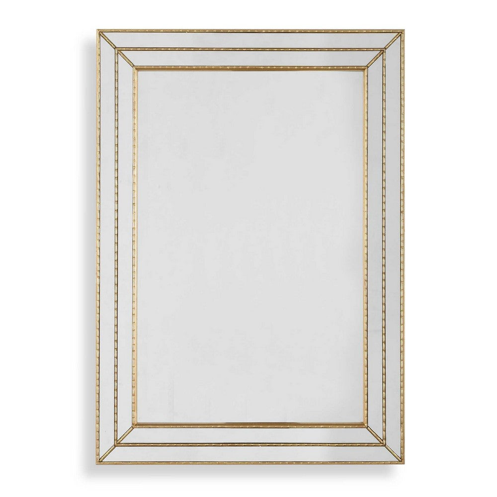 Accent Wall Mirror, Triple Frame, Mirror Inlays, Antique Gold 24x34