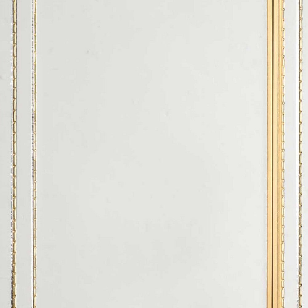 Accent Wall Mirror, Triple Frame, Mirror Inlays, Antique Gold 24x34