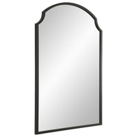 Kona Accent Wall Mirror, Arched Top, Scalloped Corners, Satin Black 22x36