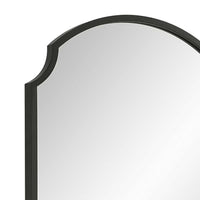Kona Accent Wall Mirror, Arched Top, Scalloped Corners, Satin Black 22x36