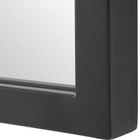 Kona Accent Wall Mirror, Arched Top, Scalloped Corners, Satin Black 22x36