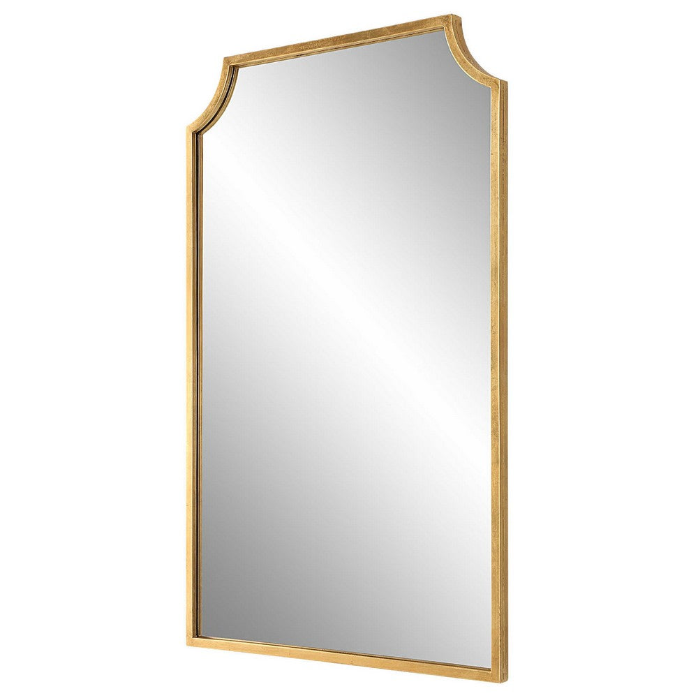 Kona Accent Wall Mirror, Scalloped Corners, Gold Leaf Finish 22x36