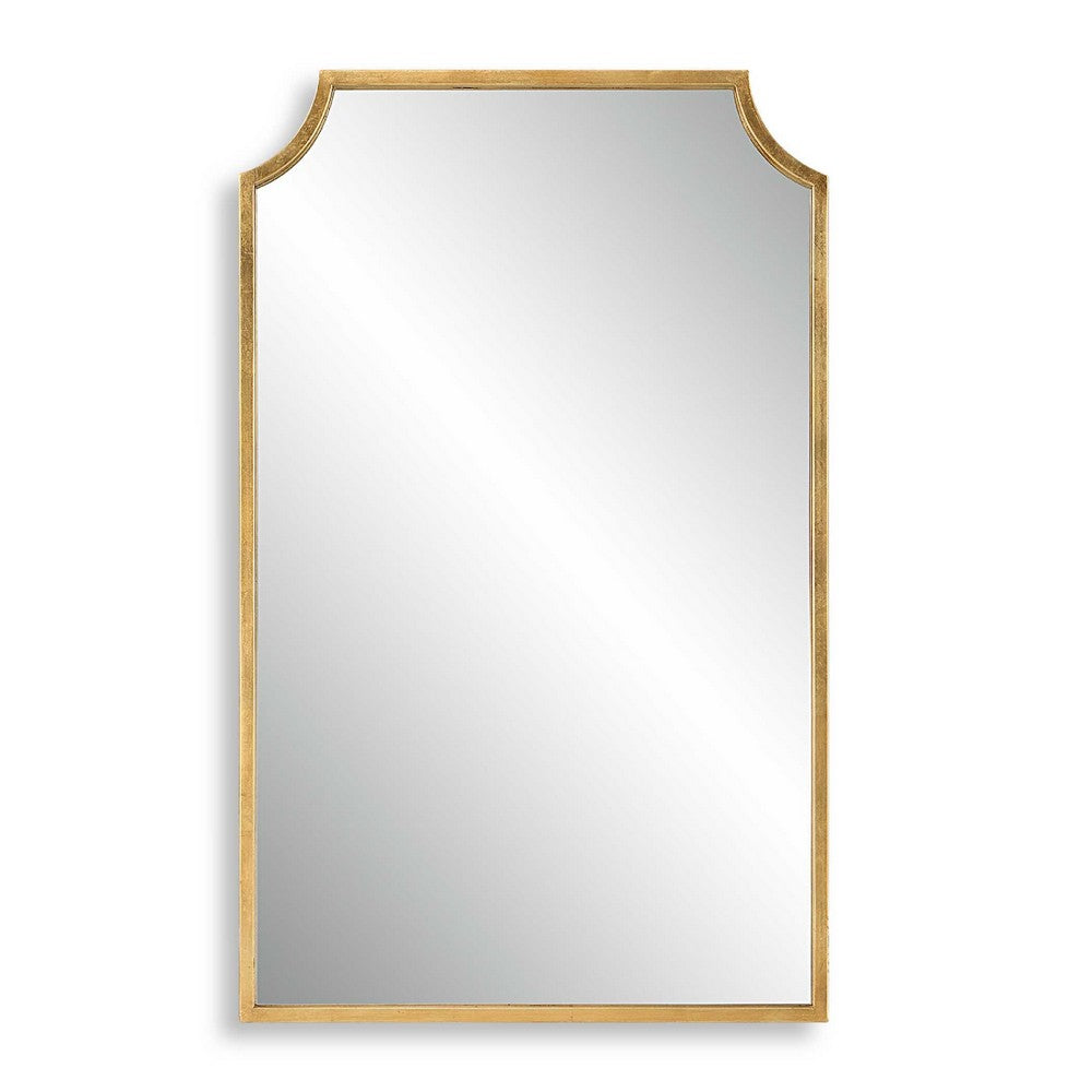 Kona Accent Wall Mirror, Scalloped Corners, Gold Leaf Finish 22x36