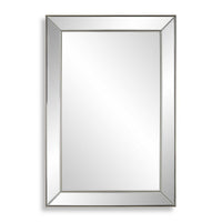 Accent Wall Mirror, Rectangular Shape, Mirrored Panels, Nickel 23x34