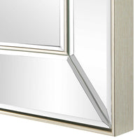 Accent Wall Mirror, Rectangular Shape, Mirrored Panels, Nickel 23x34