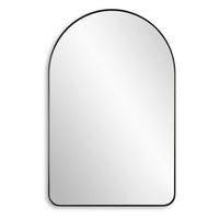 Rectangular Floating Mirror, Arched Top, Modern Style Satin Black 22x34