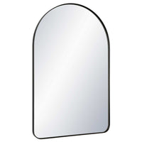 Rectangular Floating Mirror, Arched Top, Modern Style Satin Black 22x34