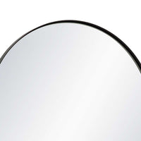 Rectangular Floating Mirror, Arched Top, Modern Style Satin Black 22x34
