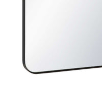 Rectangular Floating Mirror, Arched Top, Modern Style Satin Black 22x34