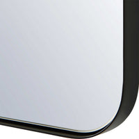 Rectangular Floating Mirror, Arched Top, Modern Style Satin Black 22x34
